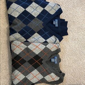 Men's Argyle Sweater Vests - Blue and Gray